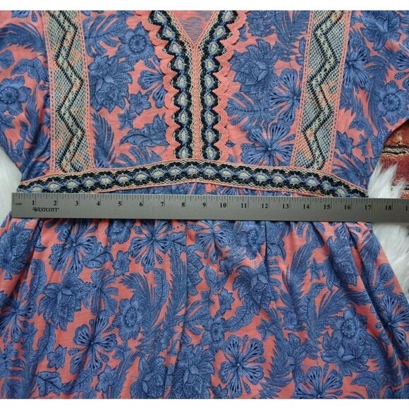 J. Jill Women's Tunic Top Crochet Trim Floral Tie-Back Blouse Boho Oversized XS - Picture 11 of 12